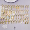 Personality Different Style Real Gold Plated Hoop Pendant Earring Star Cross Feather Stainless Steel Earrings For Women Men Gift