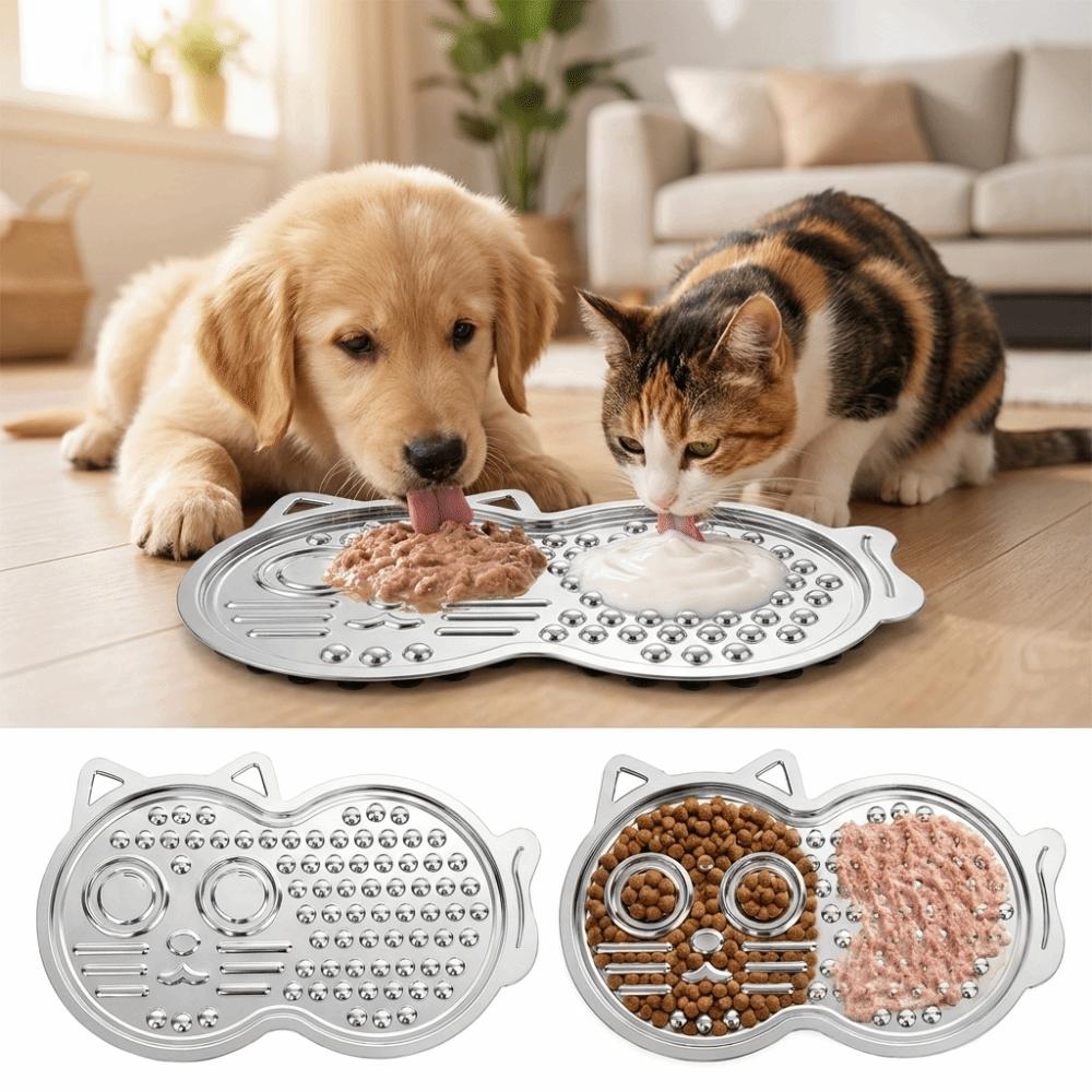 Non‑slip Lick Pad Anti‑choking Dog Enrichment Feeder New Stainless Steel Lick Mat Dogs & Cats,
