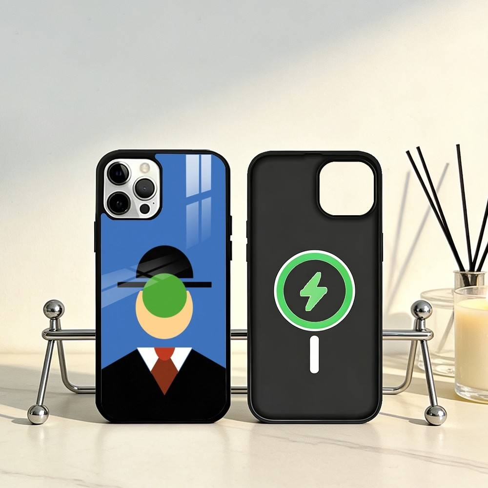 R-Rene M-Magritte Art Phone Case For iPhone17,16,15,14,13,12,11 Plus,Pro Max Magnetic For Magsafe Wireless Charging
