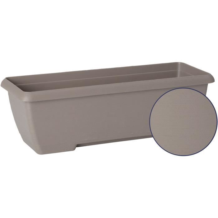 Pflanzgefäß - GARDEN ID Teramo - Taupe 60 cm - Robustheit - Integrierter Wasserspeicher - Recycelt & 100% recycelbar - Volumen für Pflanzen