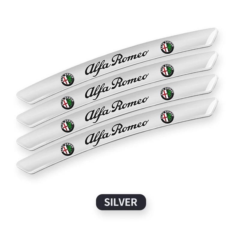 Car Styling 4Pcs Aluminum Wheel Rim Sticker Decal For Alfa Romeo Giulia Stelvio Giulietta 156 159 147 Mito Tonale Brera Disco