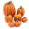 7PCS Plastic Material Artificial Pumpkin Orange Color Lightweight Structure Fake Pumpkin Decor Hollow Design Foam Pumpkin