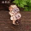 New Color Oil Geometric Rose Elastic Bracelet Fashion Premium Ladies Versatile Alloy Bracelet