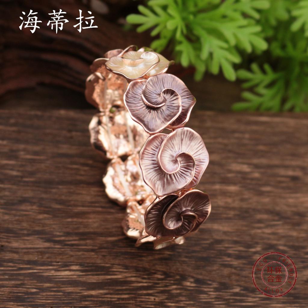 New Color Oil Geometric Rose Elastic Bracelet Fashion Premium Ladies Versatile Alloy Bracelet
