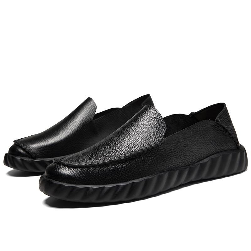 

Модные мужские мокасины из натуральной кожи Роскошный и удобный минималистский стиль Повседневная мужская обувь для офиса, вождения, отдыха 45 чёрный