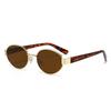 Metal oval frame retro sunglasses women's high-end sunglasses Hong Kong style personalized sunscreen glasses moisture polarized light