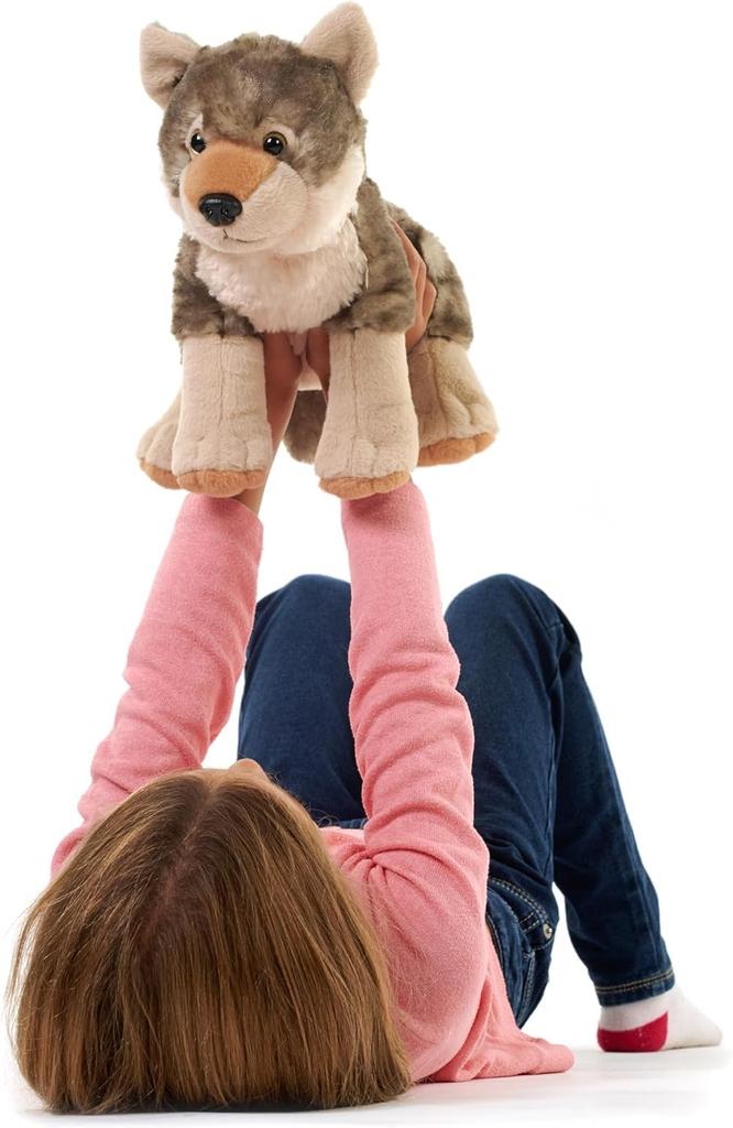 Wild Republic Wolf Plush Realistic Soft W18 x D38 x H26cm Toy, Material, Cuddlekins, (10963)