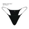 V-shaped Solid Color Lightweight Sexy G-string Metal Chain Low Waist Thongs