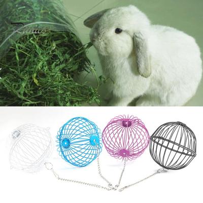 Alimentador de frango pendurado Hamster Coelho Bola de guloseimas Bola de corda de vegetais Suporte de frutas para aves com altura ajustável Corrente de aço inoxidável Fácil