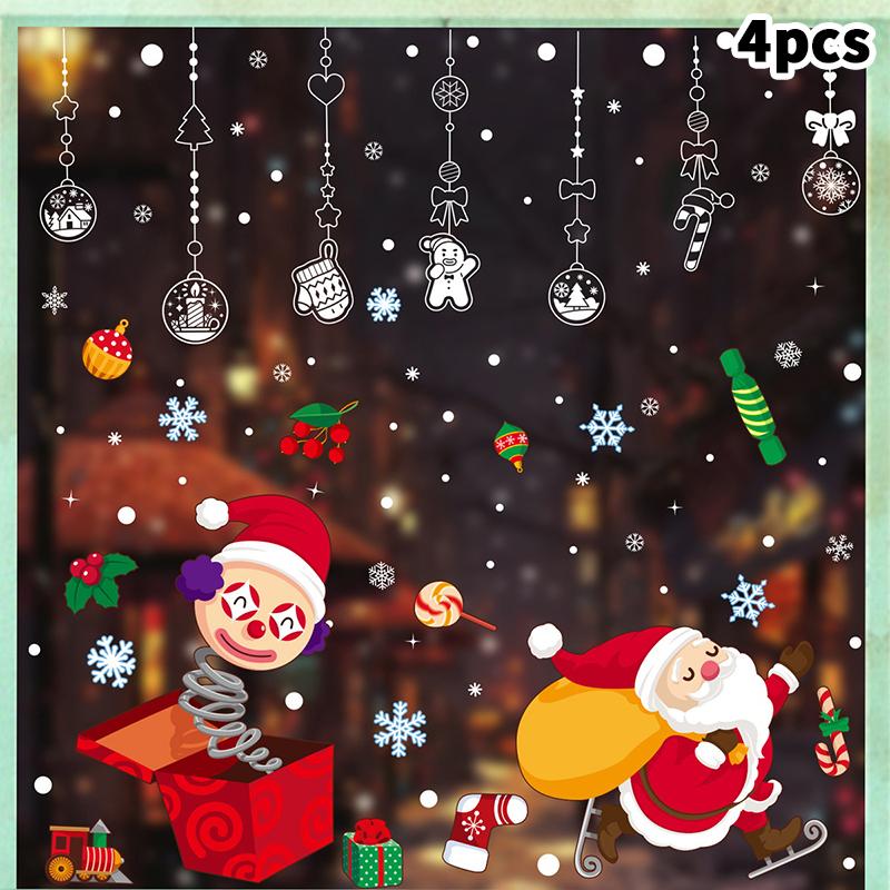 

Новые Рождественские Наклейки на Окна Веселые Рождественские Украшения Для Дома Рождественская Наклейка на Стену Детская Комната Новогоднее Украшение A9