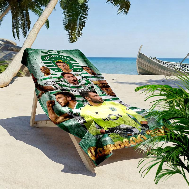 Sporting CP Print Strandtuch, Großes Weiches Schnelltrocknendes Handtuch für Strand Camping Schwimmen