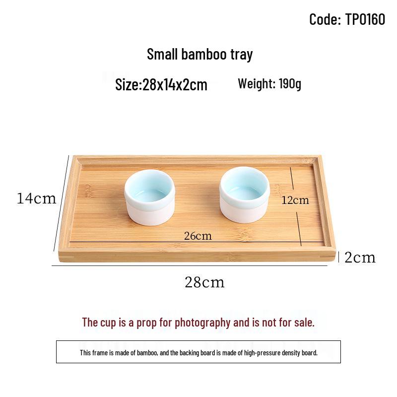 Handcrafted Japanese Orchid Rectangular Wooden Tea Tray with Custom Logo for Hotels and Restaurants