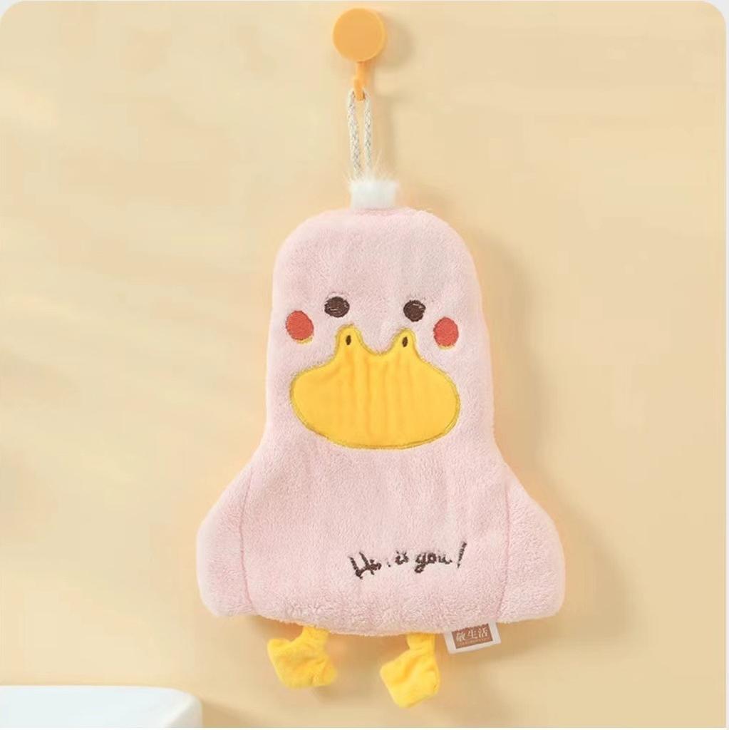 Cute Cartoon Hi Hi, Duck Wipe Hand Towel Double-layer Coral Fleece Household Children's Wipe Handkerchief Absorbs Water