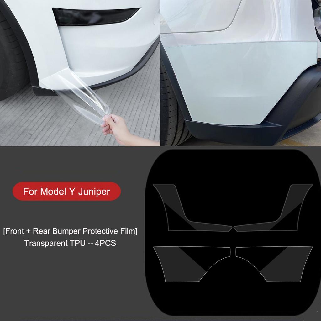For Tesla Model Y Juniper Front Bumper Sides Corner TPU Protector Film New Model Y 2025 Anti-Scratch Film Invisible Car Clothing