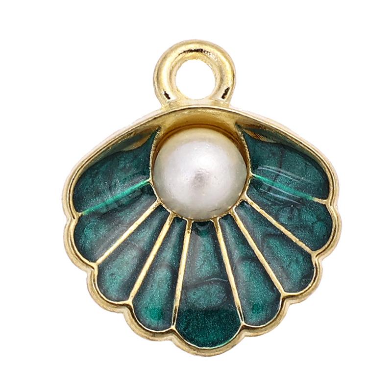 

10Pcs Colorful Ocean Shell Enamel Pearl Alloy Charm Pendant Women s Bracelet Necklace DIY Jewelry Making Accessories