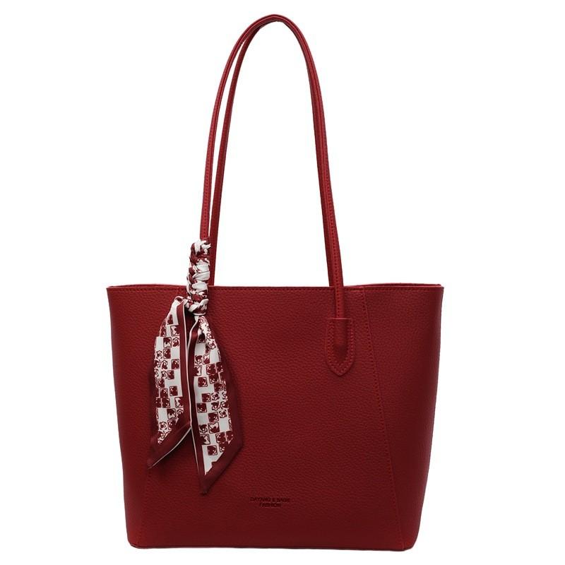 Women Elegant Simple Silk Scarf Pu Interior Zipper Pouch Stitching Lifestyle