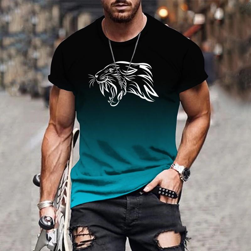 Летняя мужская футболка с рисунком животных 3D — фото 3