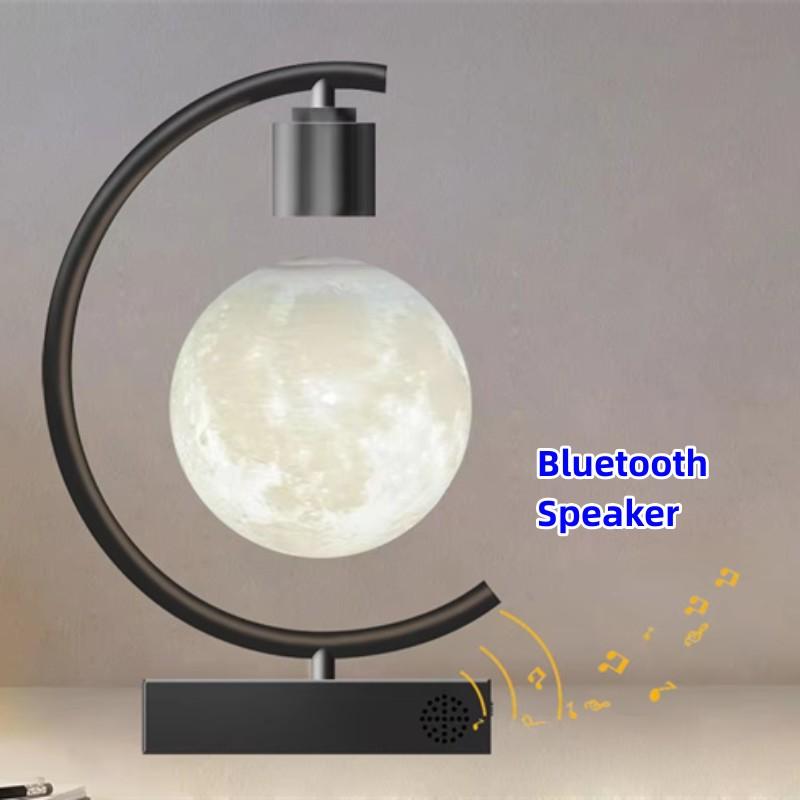 Magnetic Levitating Moon Lamp with Fast Charging and Bluetooth Speaker Floating LED Light Table Lamp Home Decor Christmas Gift