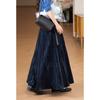 Dimanaf 2025 Autumn New Women Skirts Solid Plaid Loose Elastic Waist Pleated Elegant Long Skirts Red