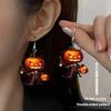 Halloween Themed Cartoon Pumpkin Pattern Women Acrylic Earrings For Casual Fashion Adults