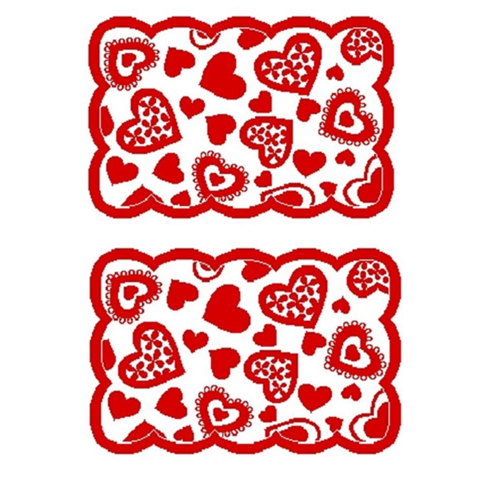 Rectangular Heart Shaped Table Runner Valentines Day Tableware Placemat  Desk Decoration
