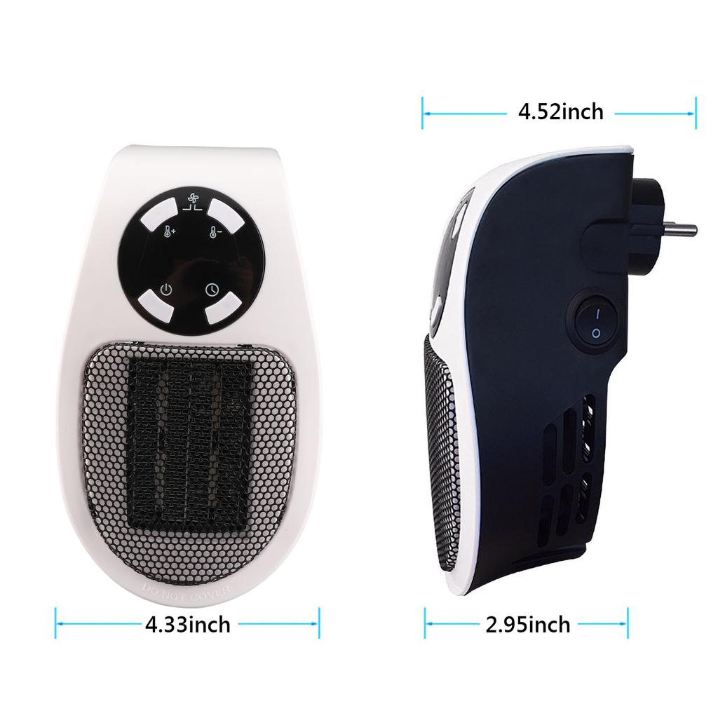 Electric Space Heater With LED Display Timer Wall Outlet Space Heater Safe Overheat Protection Quiet Personal Space