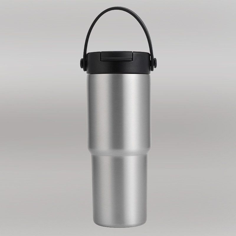 Ceramic Inner Coffee Cup with Handle, Large Capacity Thermos Cup, Portable Car-Mounted 30oz Car Ice Cup