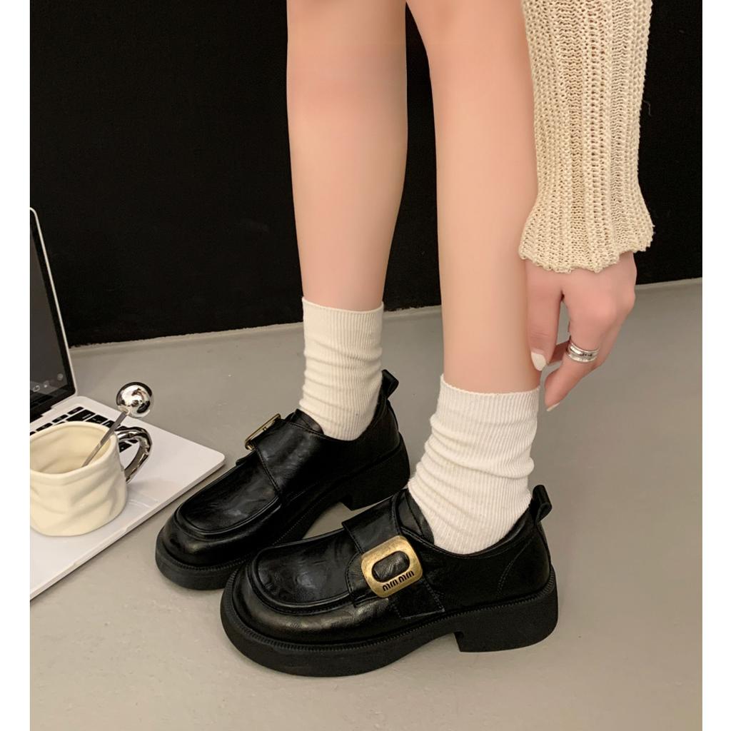 Small leather shoes women's 2025 new autumn and winter retro British style black jk single shoes versatile commuter soft-soled loafers
