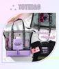 Mesh Tote Bag for Pool One Size [Arisana] Girls, Bag, 2-Layer, Stylish, Junior, Black,