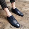 New casual men's leather shoes Designer and Splicing Fashion Styles Office and leisure business Plus Size Adult shoes Brown