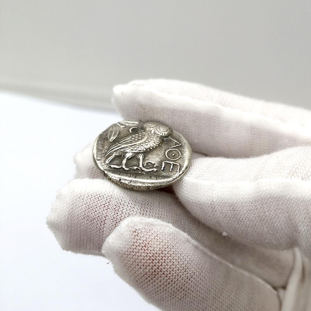 Ancient Greece, Athena, Owl, Antique Coins, Retro, European and American, Creative, Decorative Coins, Punched Gifts