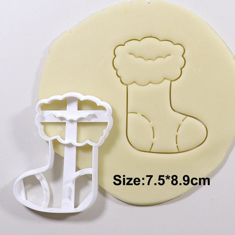 

Holiday Christmas Cookie Embosser Cutter Mold Santa Claus Crystal Ball Snowman Fondant Stamp Cake Decor Tools Baking Supplies