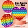 Rainbow Bubble Fidget Toy, Sensory Squeeze Popper For Anxiety Relief, Educational  Adhd Toys For Kids Adults, Interactive