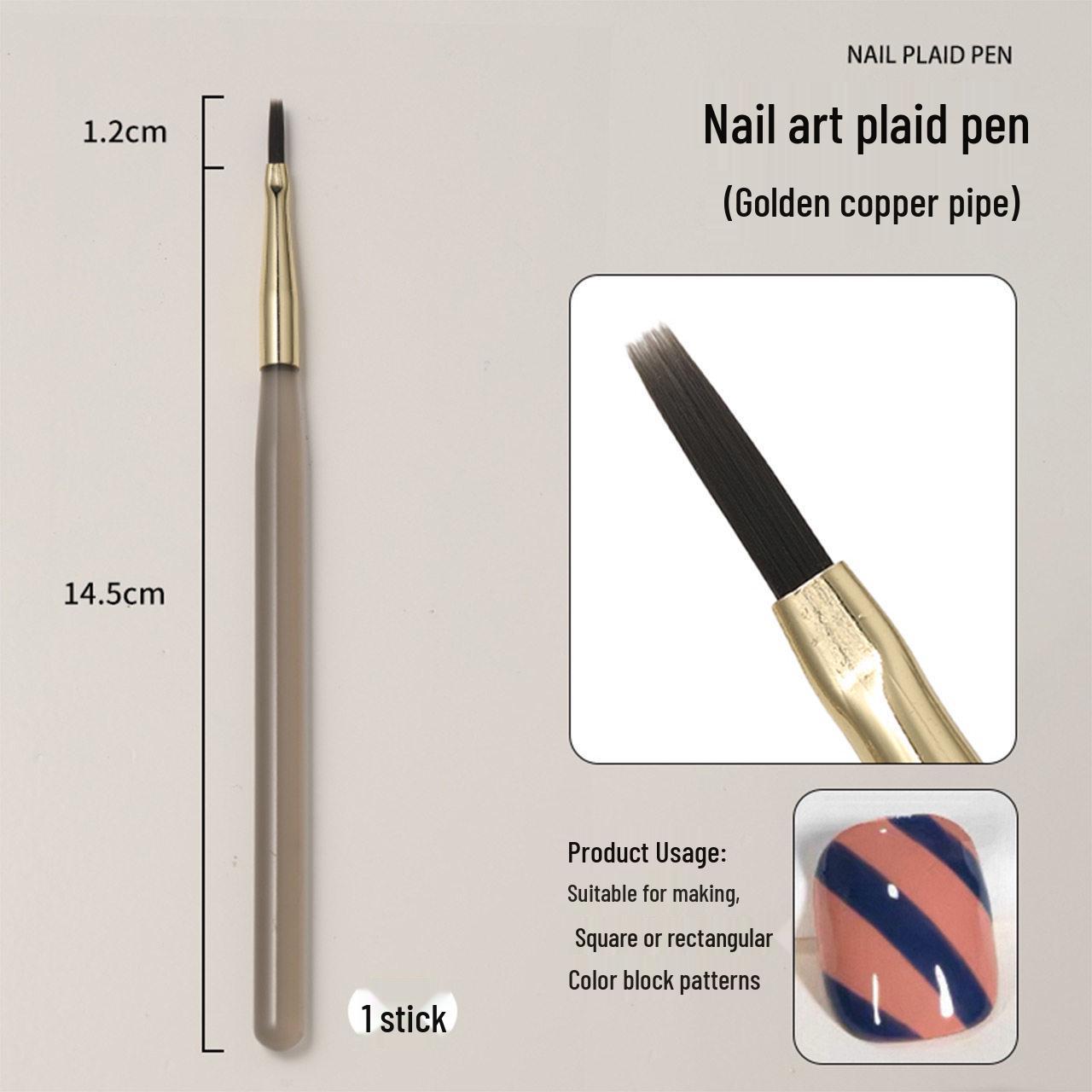 

Plaid Nail Art Pen: Flexible Multi-functional Liner for Delicate Painting & French Brush.