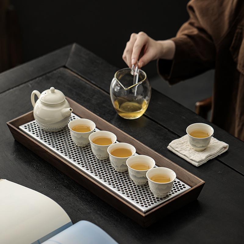 Ceramic grass and wood ash teapot, teacup, kung fu tea set, household gifts for customers, high-end gifts for business companies
