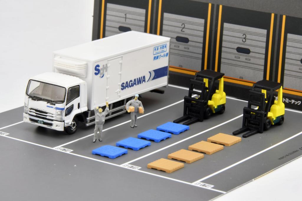Tomytec The Truck Collection Truck Collection Logistics Site Truck Set E Sagawa Express Diorama Supplies 334590