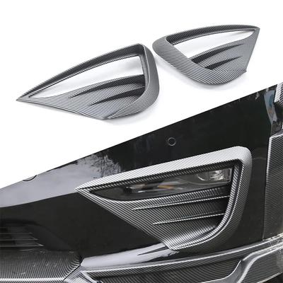 Tesla Model Y için Sis Lambası Spoiler Bıçak Trim Koruyucu Kapak Woof Diş Rüzgar Bıçak ABS dekorasyon çıkartması Araba Aksesuarları