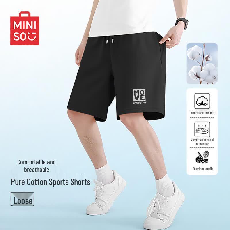 MINISO Men s Summer Cotton Drawstring Shorts 2XL