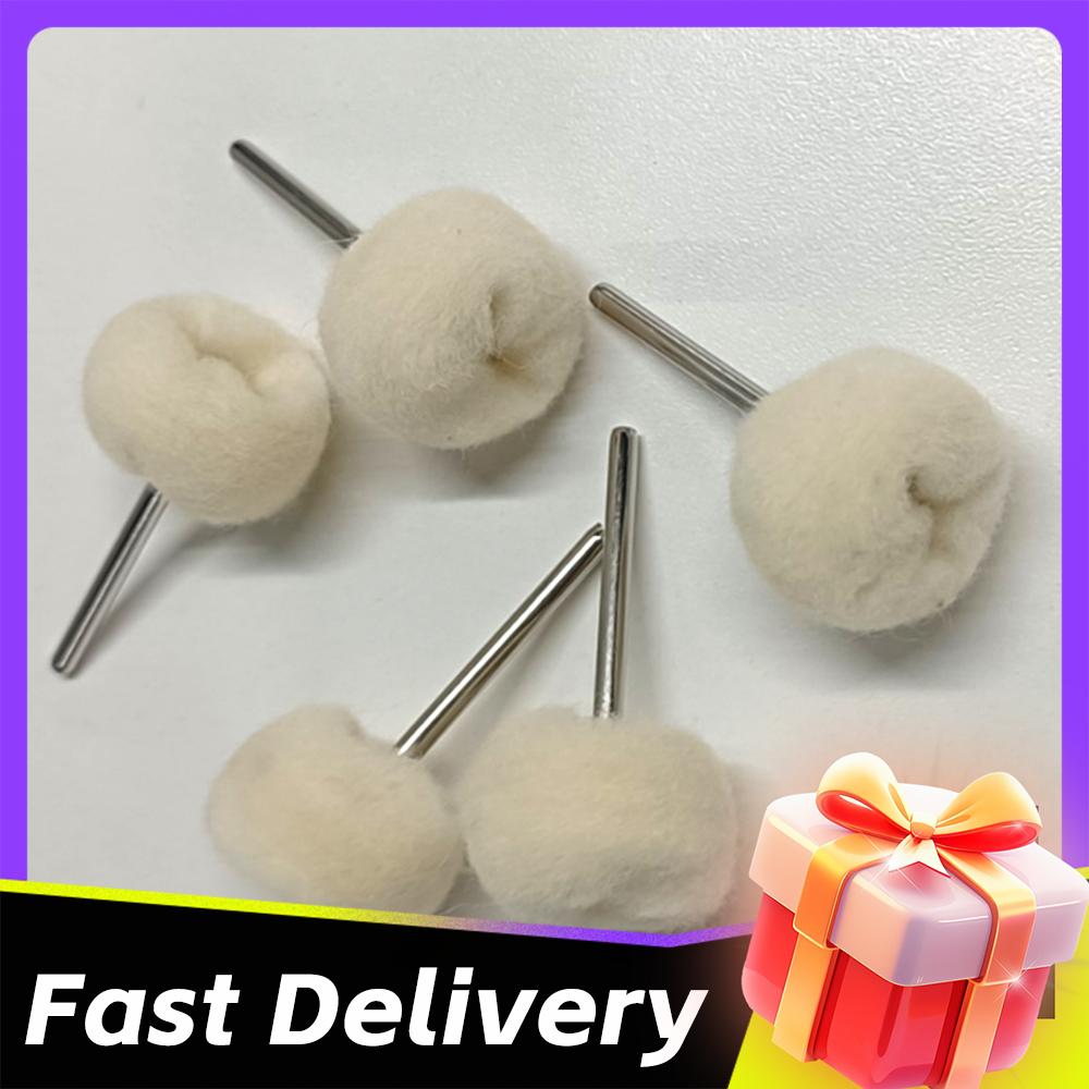 1-20PCS Shank Mounted Soft Wool Wheel Polishing Head with 3mm Shank for Buffing Polishing Jewelry Metals Rotary Tool Accessories