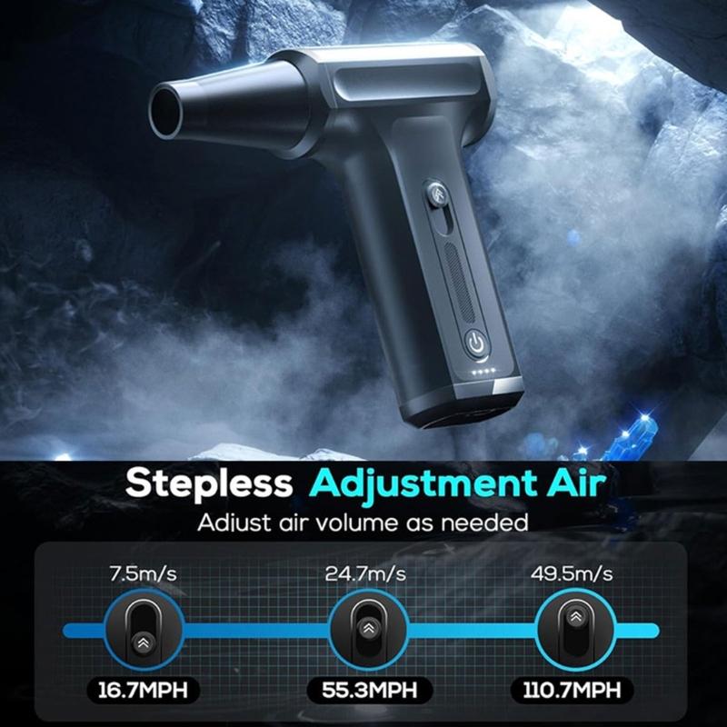 Powerful USB Rechargeable Blower Fan For PC Keyboard Cleaning Car Interior Dust Removal With 20000-130000RPM Motor