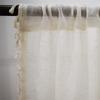 Tassel Sheer Curtains Living Room Vintage Cream Voile Net Slot Top Window Drapes