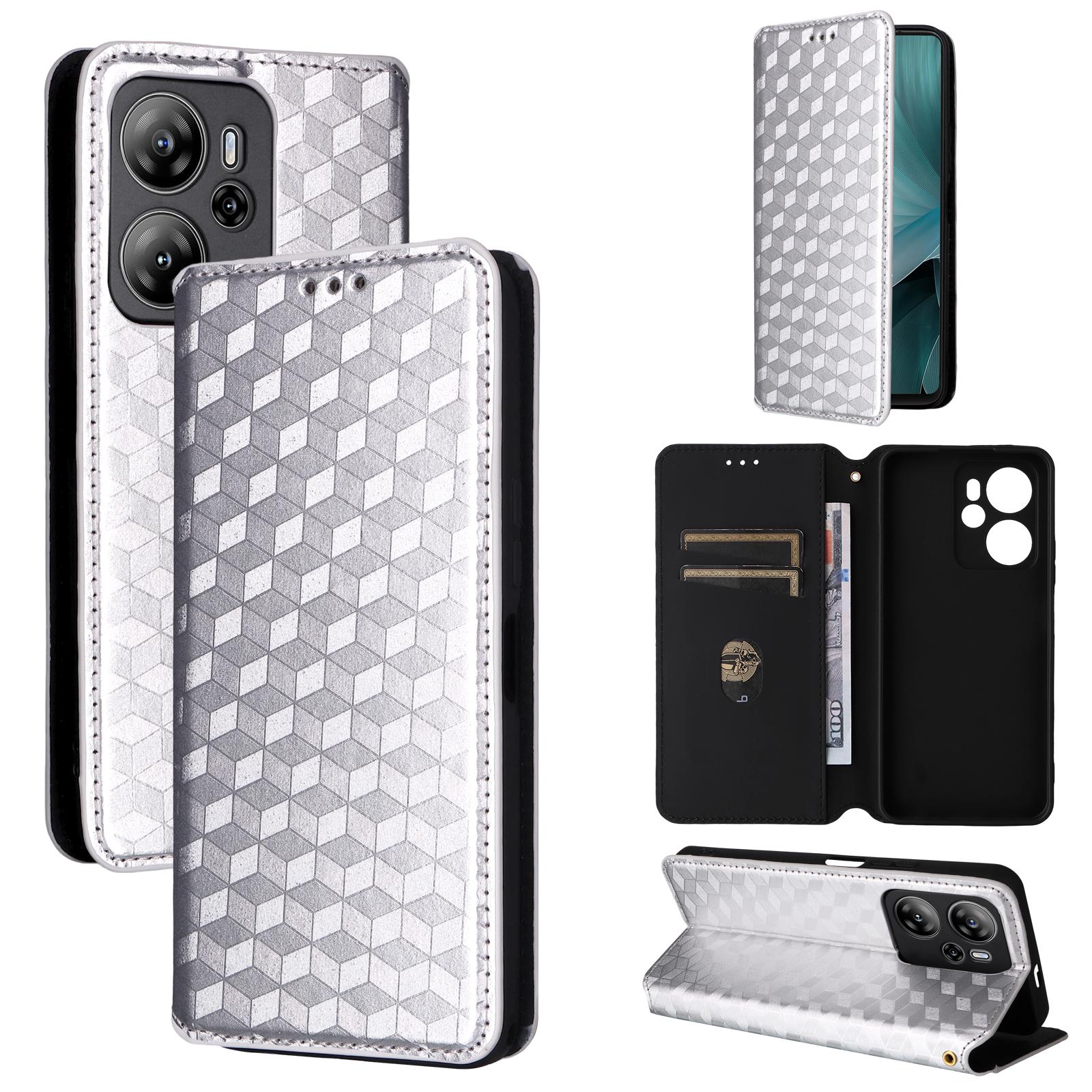 

Чехол-книжка для Blackview Oscal Tiger 13 из искусственной кожи с полной защитой корпуса [с блокировкой RFID] for Oscal Tiger 13 серебряный