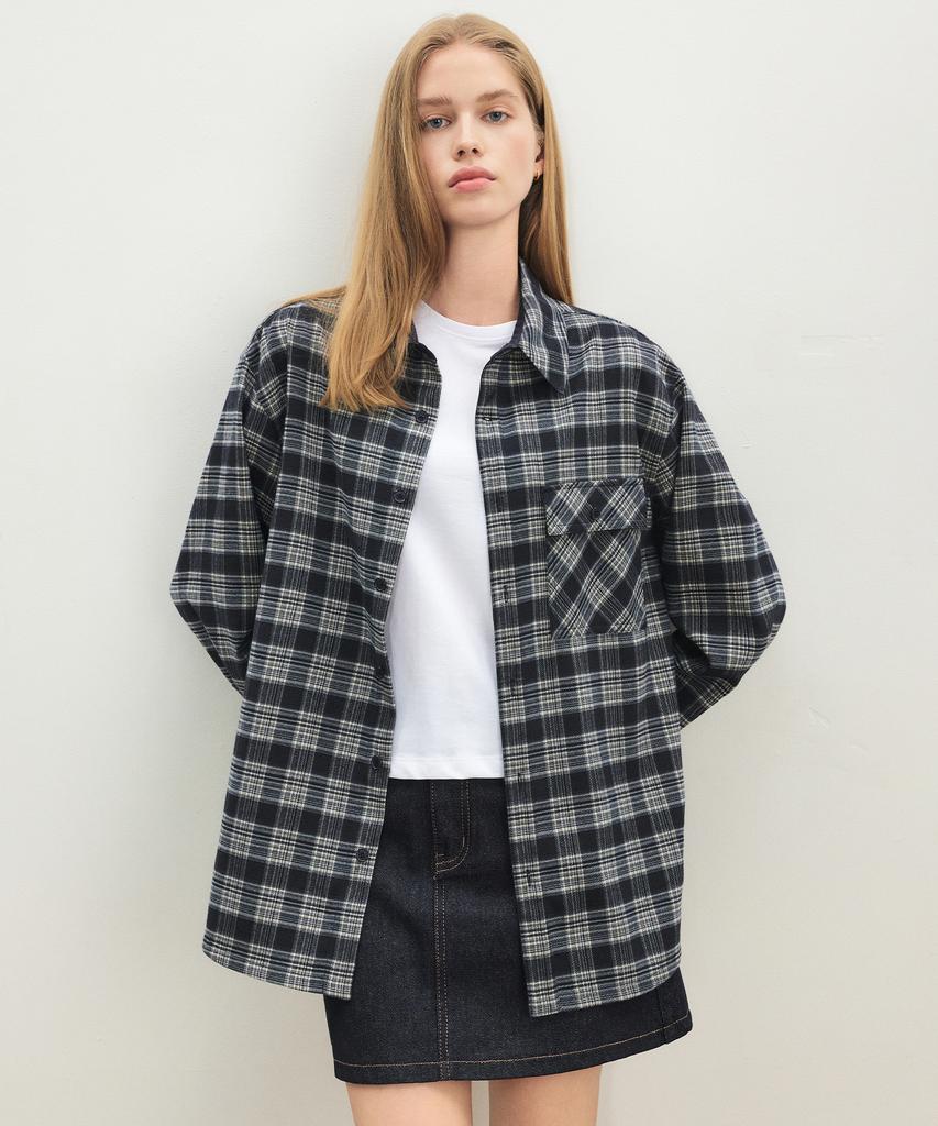 CITYBREEZE Check Pocket Shirt_Navy