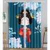 Chinese Animated Maid TraditionalOpera Blackout Window Panel Curtain Living Room Room Bedroom Bathroom Kicthen Door Cupboard Decor Hooks