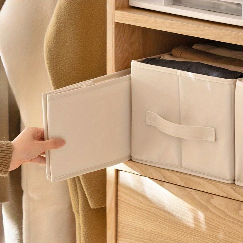 Foldable Fabric Storage Box, Collapsible Clothes Organizer with Dual Handles for Wardrobe, Breathable Bin for Shirts Pants