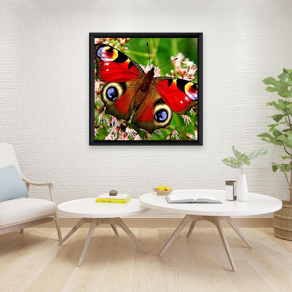 Pictură cu diamant 5D cu fluture DIY, rotund complet, rășină, broderie cu diamante florale, cu punct de cruce, mozaic, artă de perete, decor acasă