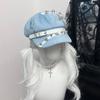 Cute Inns Hat Beret Y2k Hats for Women Men Hat Punk Subculture Painter Hat Versatile Metal Rivet Cross Hats