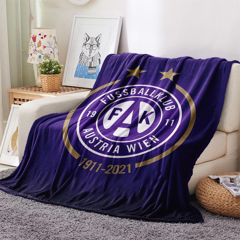Coperta di Flanella Stampata FK Austria Vienna, Alta Qualità, Confortevole per Tutte le Stagioni, Arredamento per la Casa, Calore e Comfort