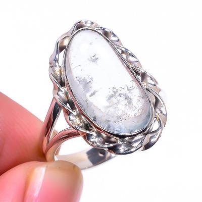 Natural Aquamarine Gemstone Handmade 925 Solid Sterling Silver Ring Size 9 p6C22