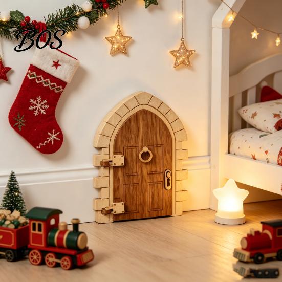 Unique Gifts for Home Decor Fairy Gnome Door Tabletop Ornament, Mini Wooden Elf Figurine, Whimsical Smooth Craft Ornaments Tale Garden Decor, Magical